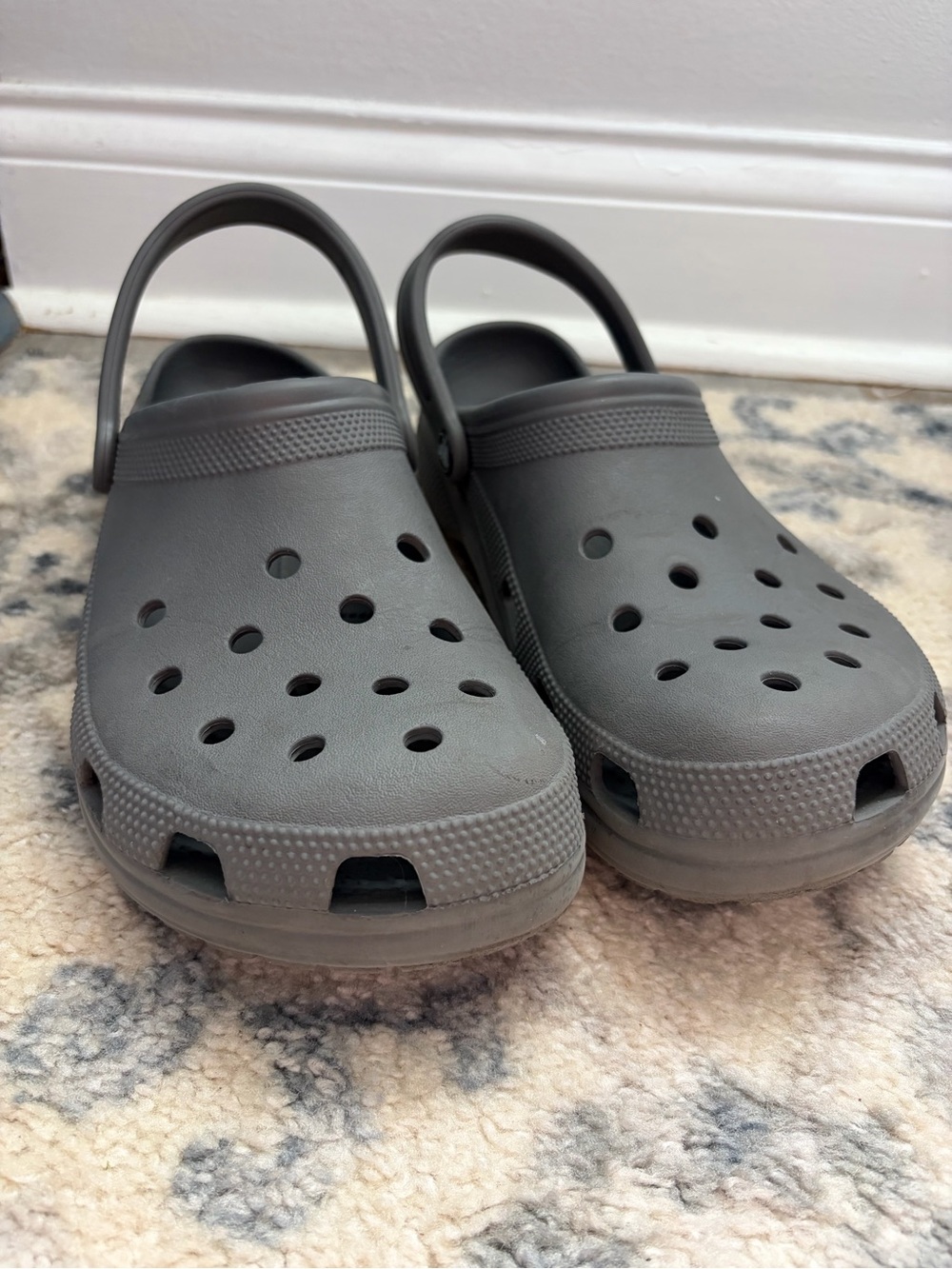 CROCS Men's Gray Classic Clog Slip-Ons